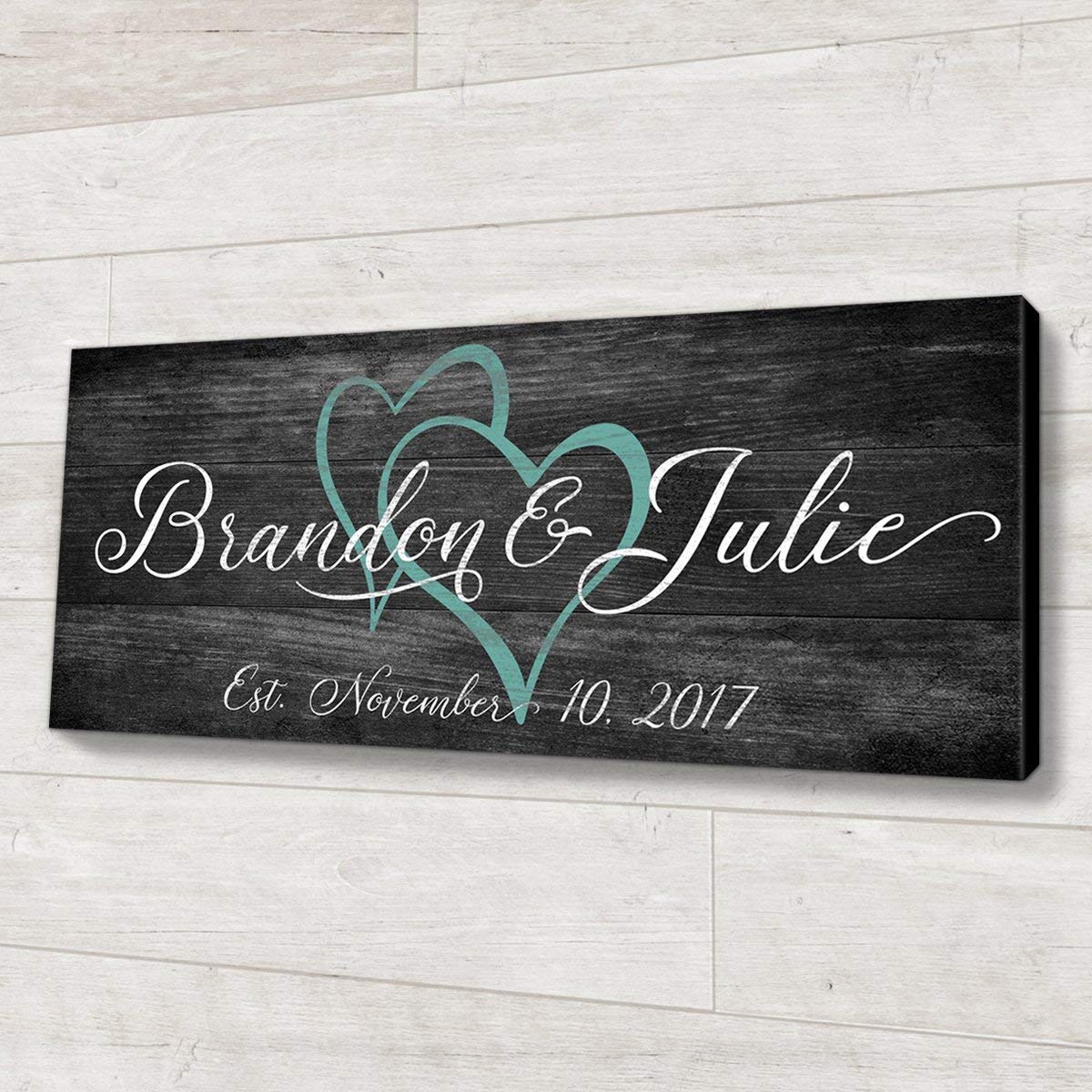 Family Established Wood Sign Personalized Wedding or Anniversary Gift Script & Style