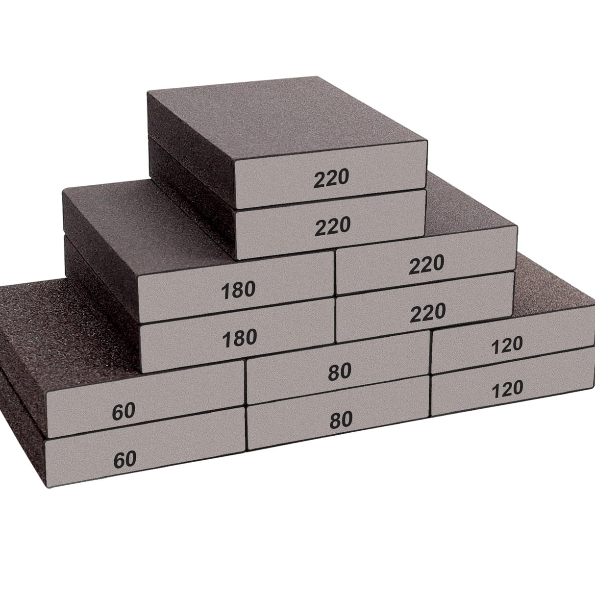 smseace 12pcs 5-Values Sanding Blocks 60/80/120/180/220 Grit Sanding Sponges Washable and Reusable Coarse/Medium/Fine/Superfine Sandpaper Block for smseace