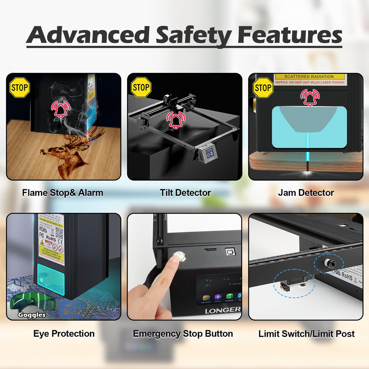Official LONGER RAY5 Laser Engraver, 20W Laser Engraving Machine with 3.5 inch Touch Screen, 120W DIY Laser Cutter for Custom Design, Laser Engraver Longer