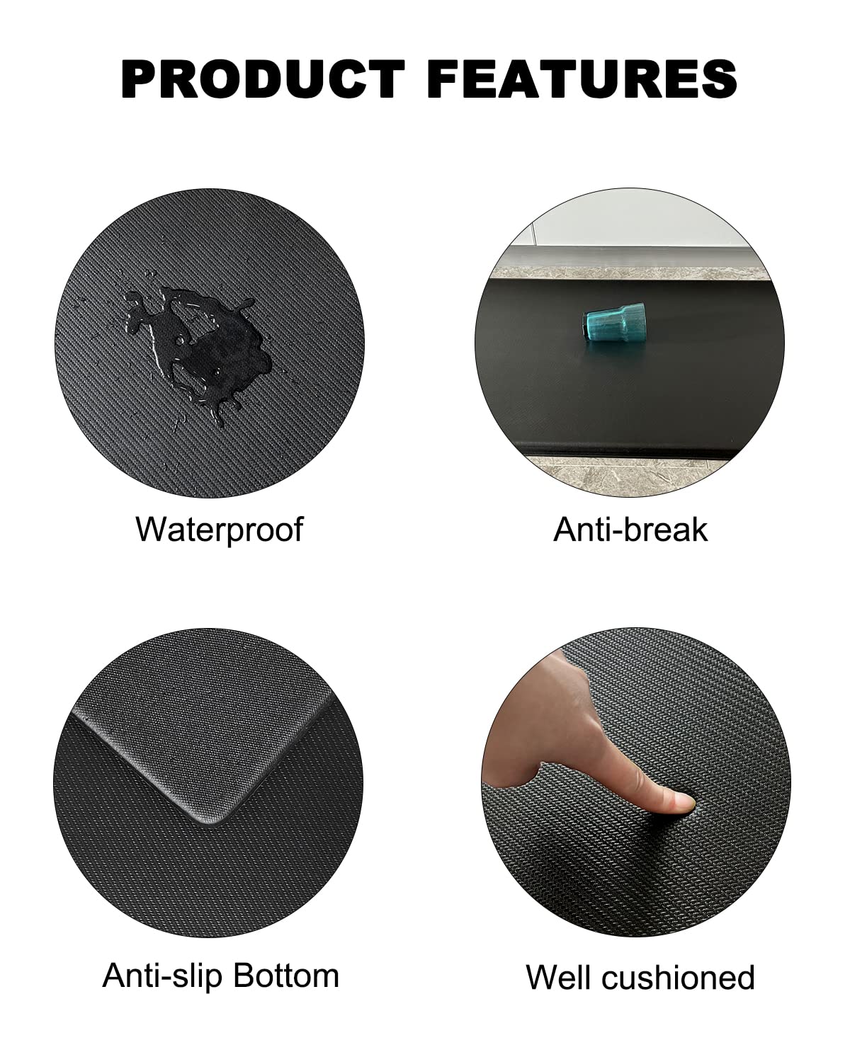 Artnice Anti Fatigue Mat Standing Desk Office One Piece,0.75" Memory Foam Kitchen Mats for Standing,Standing Mat for Standing Desk for Floor, Office, Artnice