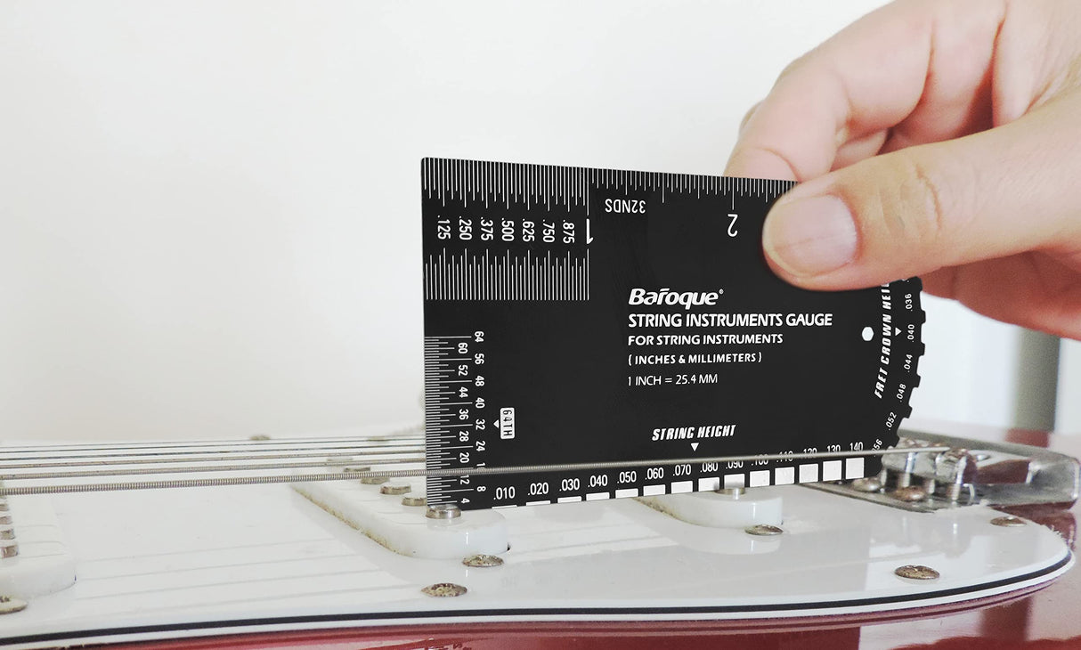 Baroque Stringed Instrument Action Ruler Gauge Luthier Measuring Tool for Electric Acoustic Guitar Bass Ukulele Mandolin Banjo SIG-10 Baroque