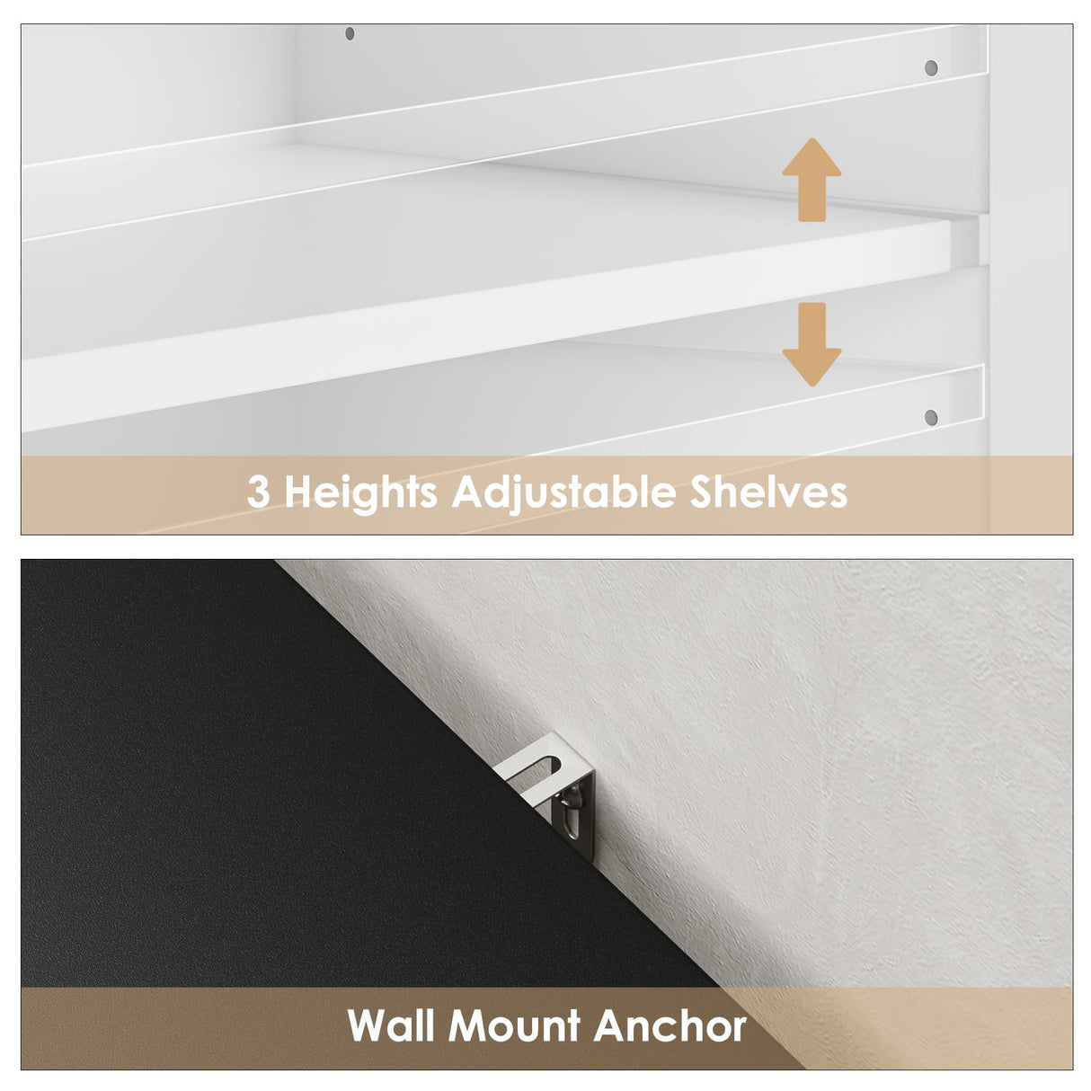 FOTOSOK Sideboard Buffet Cabinet with Storage, 55" Large Kitchen Storage Cabinet with 2 Drawers and 4 Doors, Wood Coffee Bar Cabinet Buffet Table for FOTOSOK