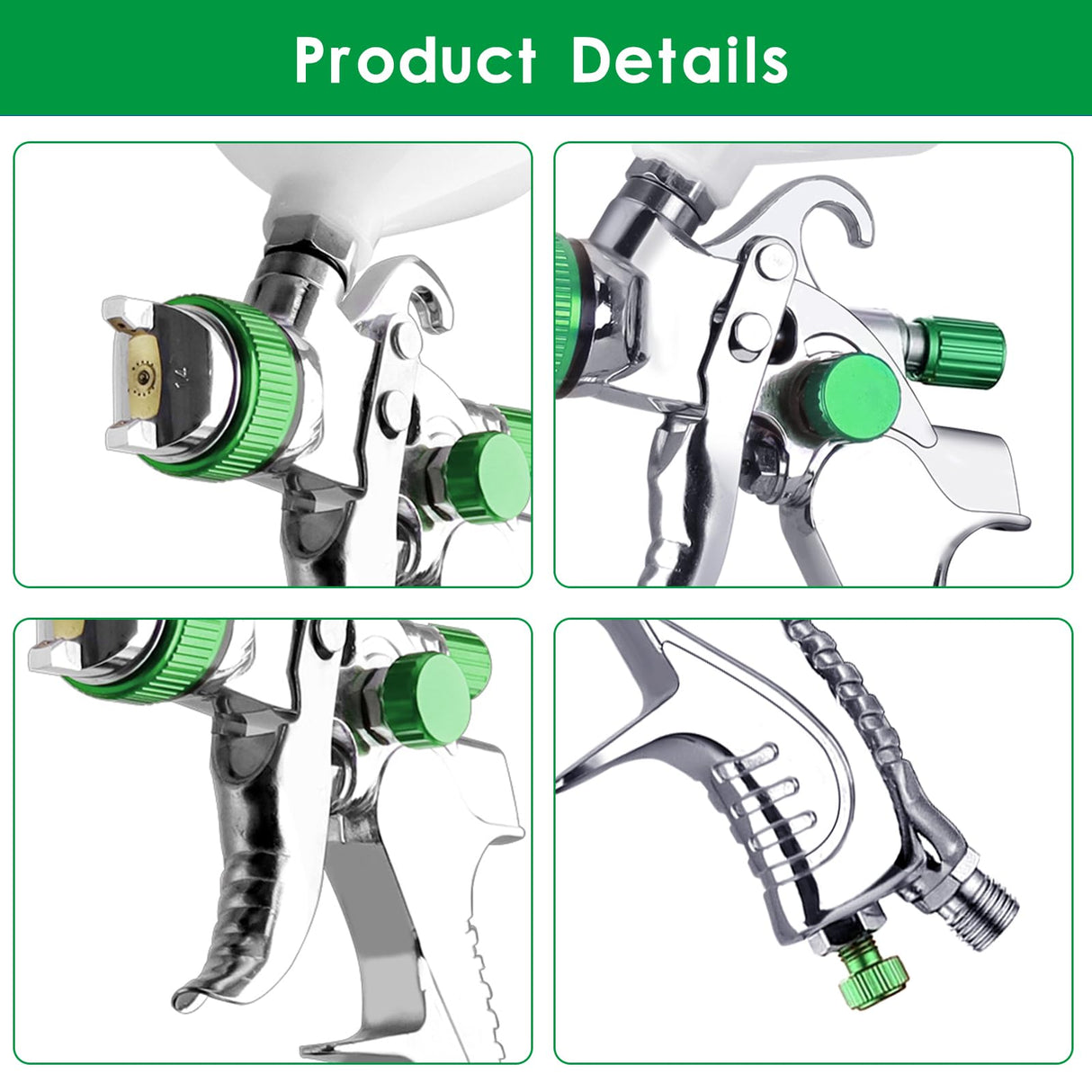 ROIKETU HVLP Paint Sprayer with 10pcs 600ML Mixing Quick Cup,Spray Paint Gun Set Contain 3 Nozzles 1.4/1.7/2mm &Pressure Gauge for Car ROIKETU