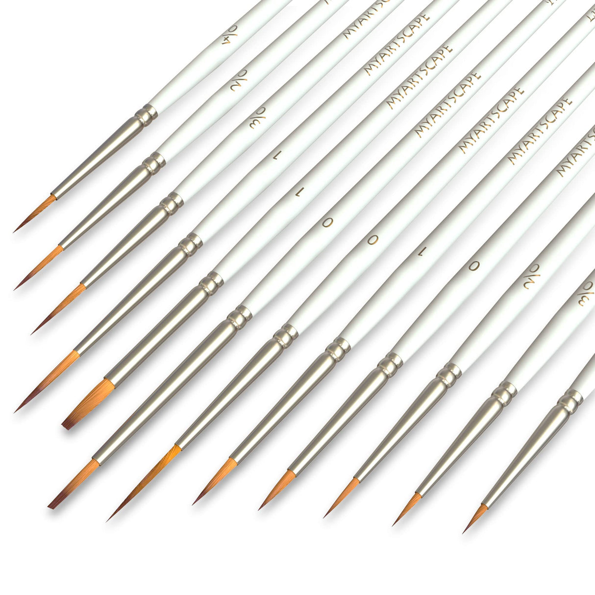 MyArtscape Artist Quality Painting Set - Acrylic Paint - 12 x 12ml Tubes with Miniature Paint Brushes - Set of 12 for Detail & Fine Point Painting MyArtscape