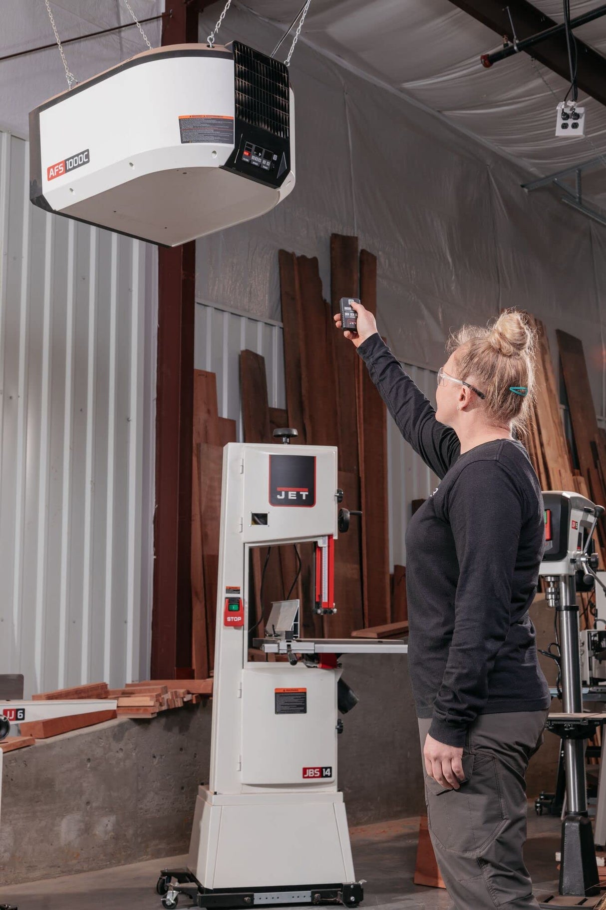 JET AFS-1000C Air Filtration System, Remote Control, 1000CFM, 1Ph 120V (713000) Jet