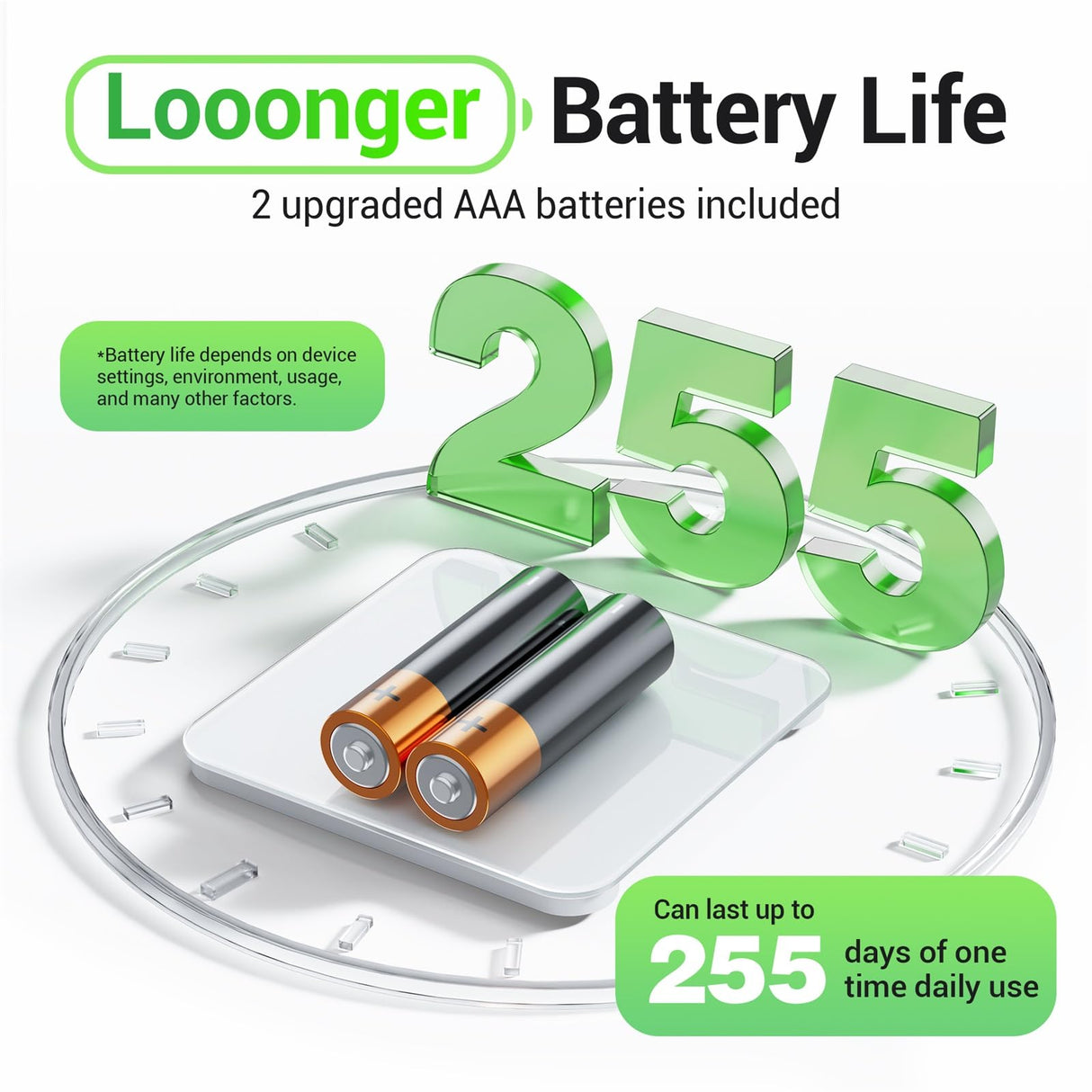 Ovutek Bathroom Scale for Body Weight, Highly Accurate Digital Weighing Machine for People, Upgraded Batteries Included, Compact Size, LED Display, OVUTEK