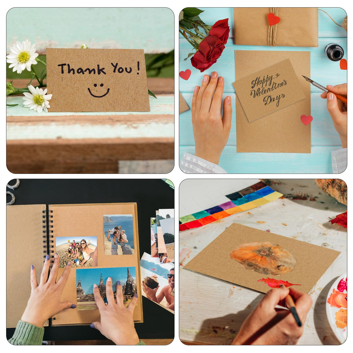 CreGear 25 Sheets Brown Kraft Cardstock 8.5 x 11 Brown Cardstock Paper, 92lb/250gsm Card Stock Printer Paper, Thick Cardstock Kraft Paper Cardstock CREGEAR