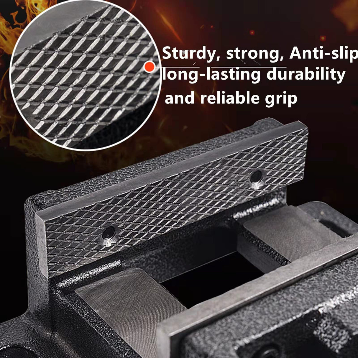 Drill Press Vise, 3'' Jaw Capacity, Quick Release Clamp-on Vise Ultimate Durability, Slotted Base Drill Press Vice for Woodwork, Low Profile Drill TRUSBEE