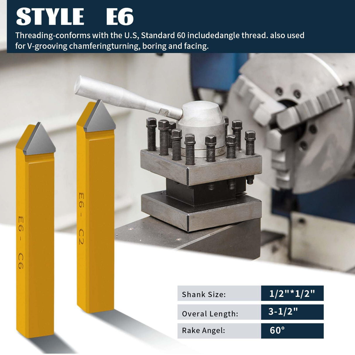 HAowosi 20 pc 1/2"Carbide Tip Tipped Cutter Tool,Metal Lathe Cutting Tools,Lathe Tools Metal Cutting for Metal Lathe Turning, Boring, and Chamfering HAowosi