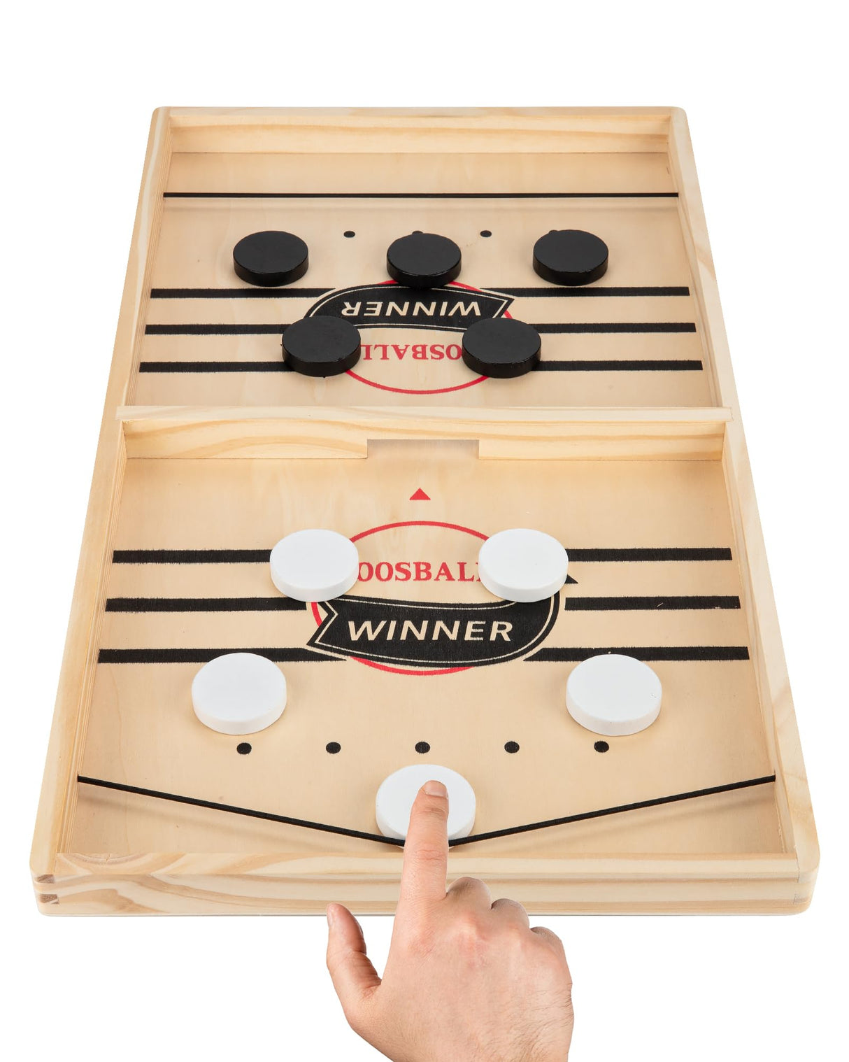Kongwal Large Sling Puck Game, Foosball Winner Board Game, Wooden Hockey Table Game, Fast Paced Slingshot Game Board, Rapid Sling Table Battle Speed kongwal