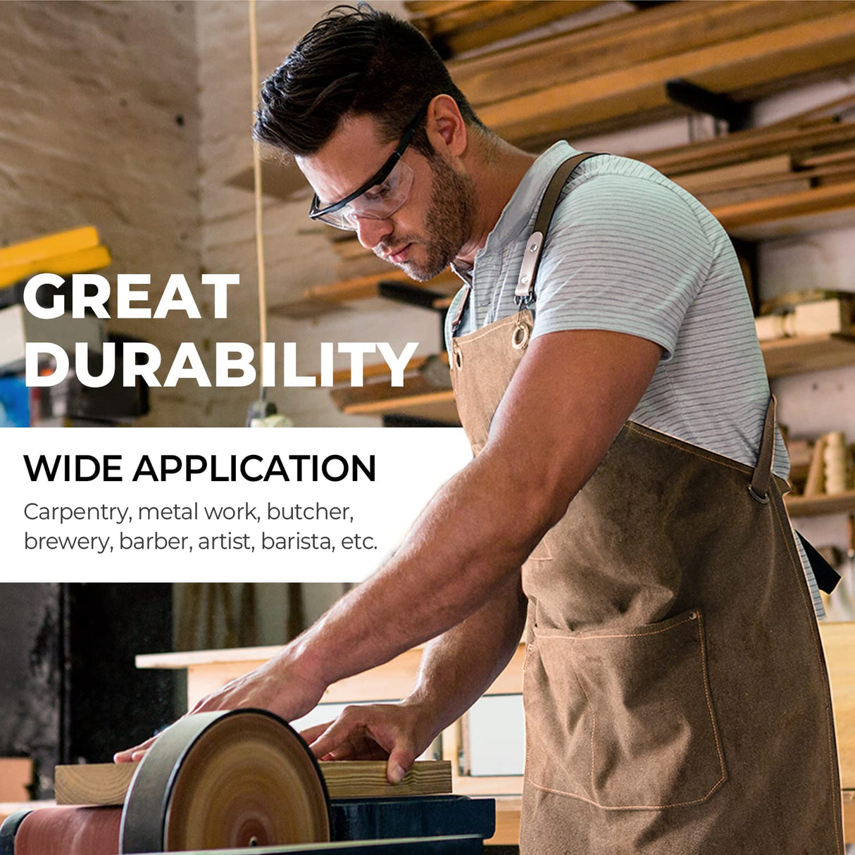 carrotez Chef Apron, Waterdrop Resistant Cotton Canvas Cross Back Adjustable Apron, M-XXL carrotez