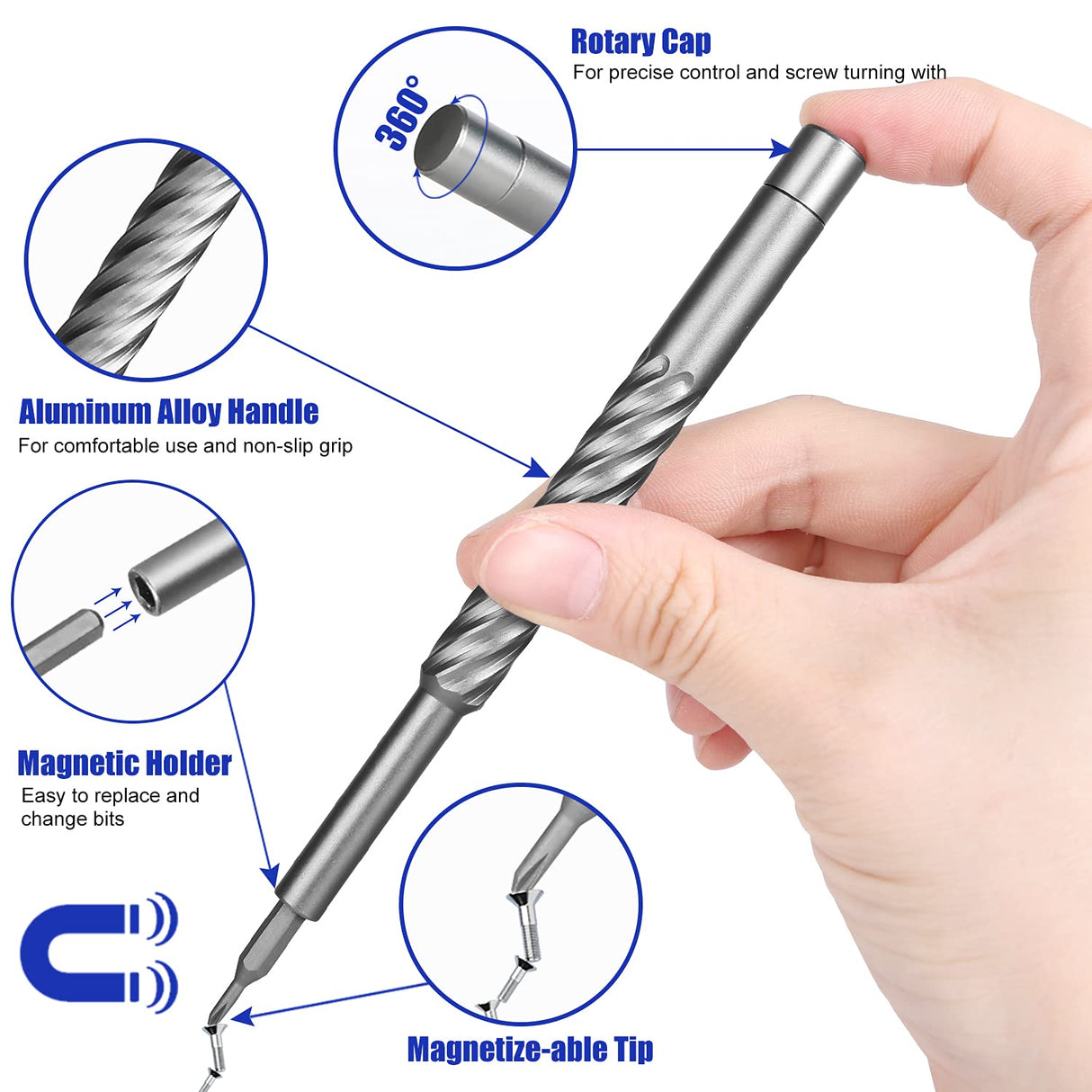 HengTianMei 128 in 1 Precision Screwdriver Set Professional Magnetic Repair Tool Kit for Computer, Laptop, Xbox, Macbook, Game Console (H1128) HengTianMei