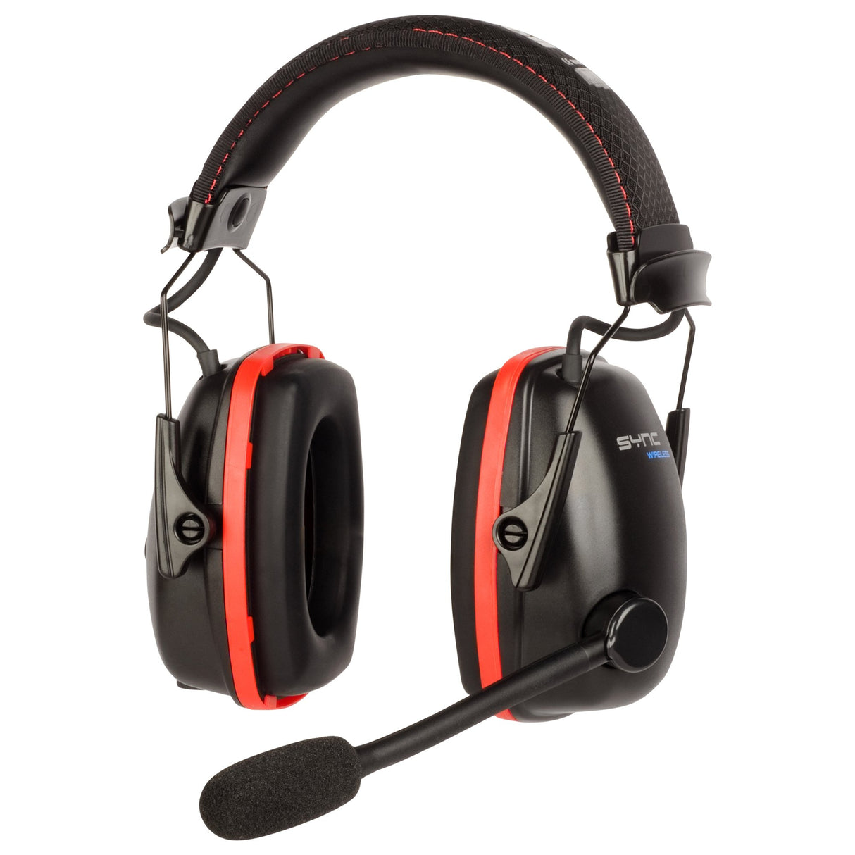 Honeywell Retail Sync Wireless Earmuff with Bluetooth 4.1 (RWS-53016), Black With Red Accents Honeywell