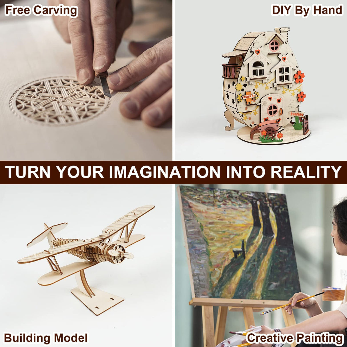 Basswood Sheets, 4 Pack 12×12 Inch Plywood Sheets, 1/4 Thin Plywood Board Thin Wood Board Sheets, Unfinished Wood Boards for Crafts, Hobby, Model Jusnboir