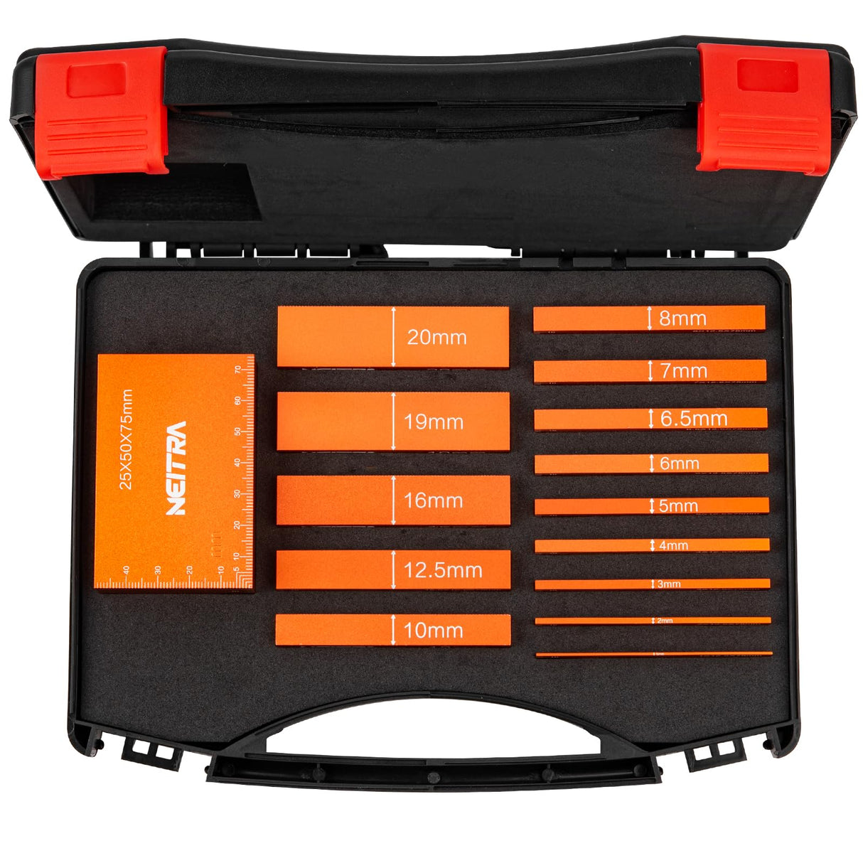 Neitra Metric Setup Blocks Woodworking - 15 PCS Aluminum Height Gauge Blocks Set - Woodworking Measuring Tools Precision Setup Bars for Router Table Neitra