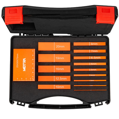 Neitra Metric Setup Blocks Woodworking - 15 PCS Aluminum Height Gauge Blocks Set - Woodworking Measuring Tools Precision Setup Bars for Router Table