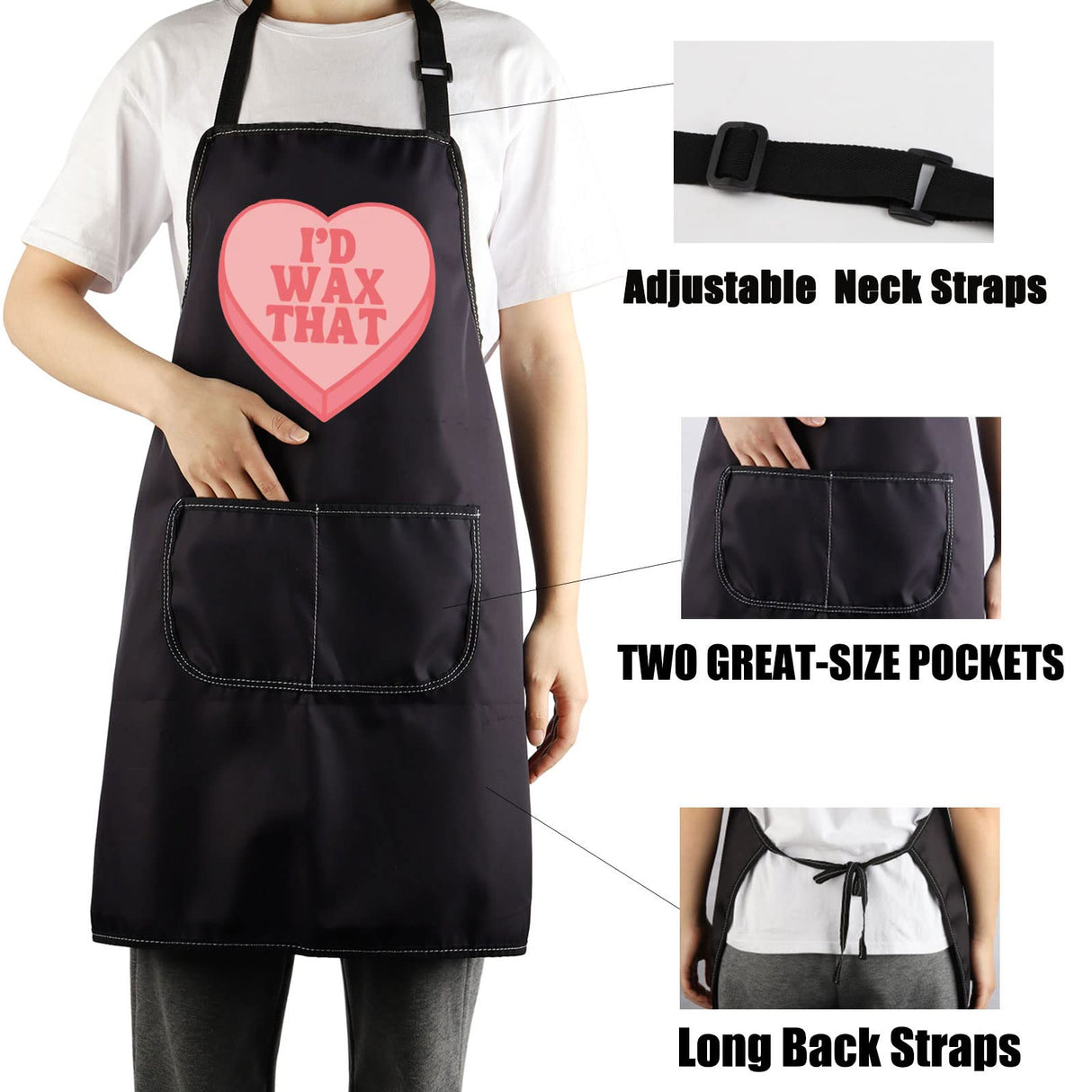 CENWA Esthetician Apron Nail Technician Apron Wax That Wax Boss Cosmetology Salon Apron Skin Care Specialist Beauty Gift (I’d Wax That apron) CENWA