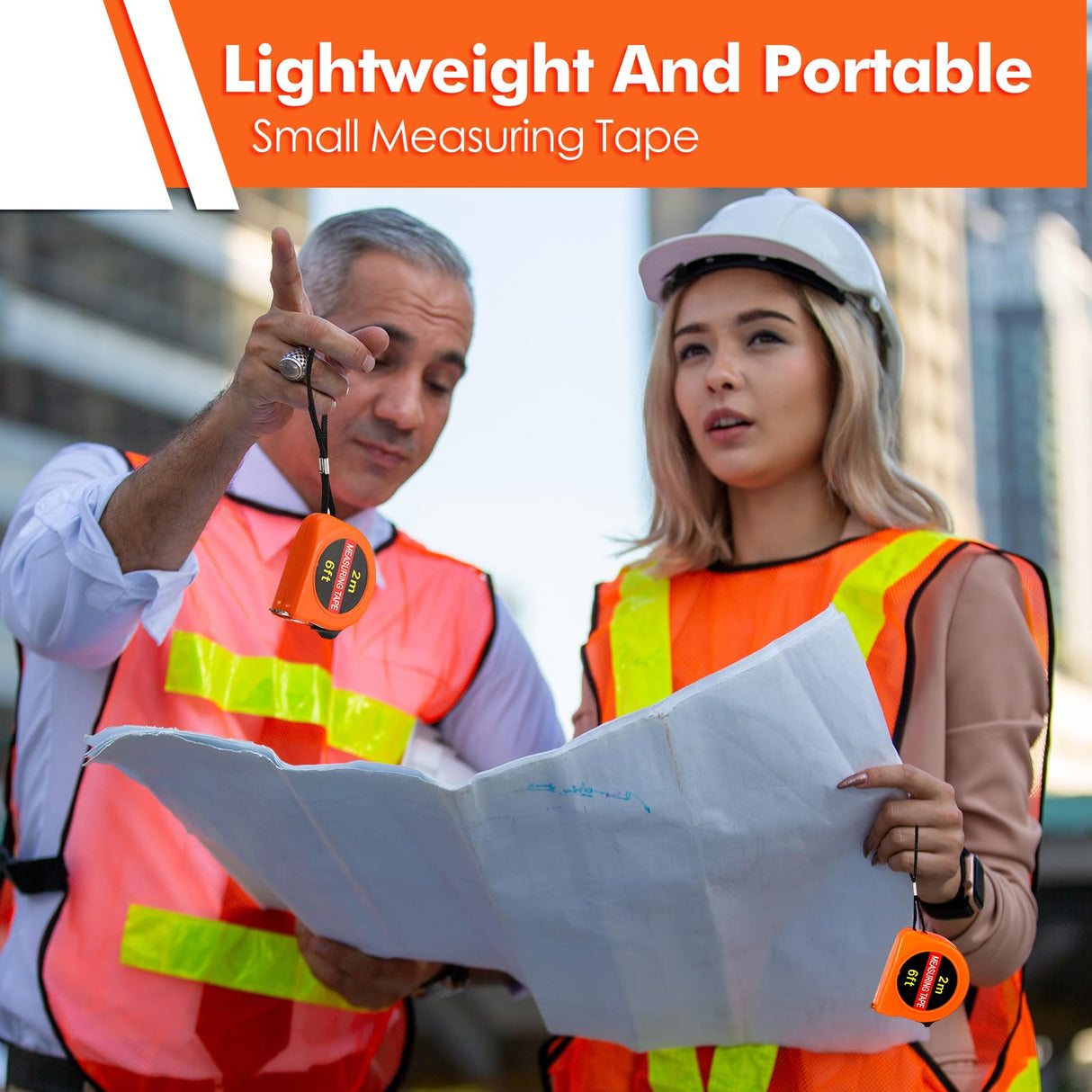 Copkim 50 Pcs Small Tape Measure Keychain Mini Measuring Tape Retractable 6ft 2m, Metric and Inch, Lot Bundle Retractable Handy Pocket Tape Mini Copkim