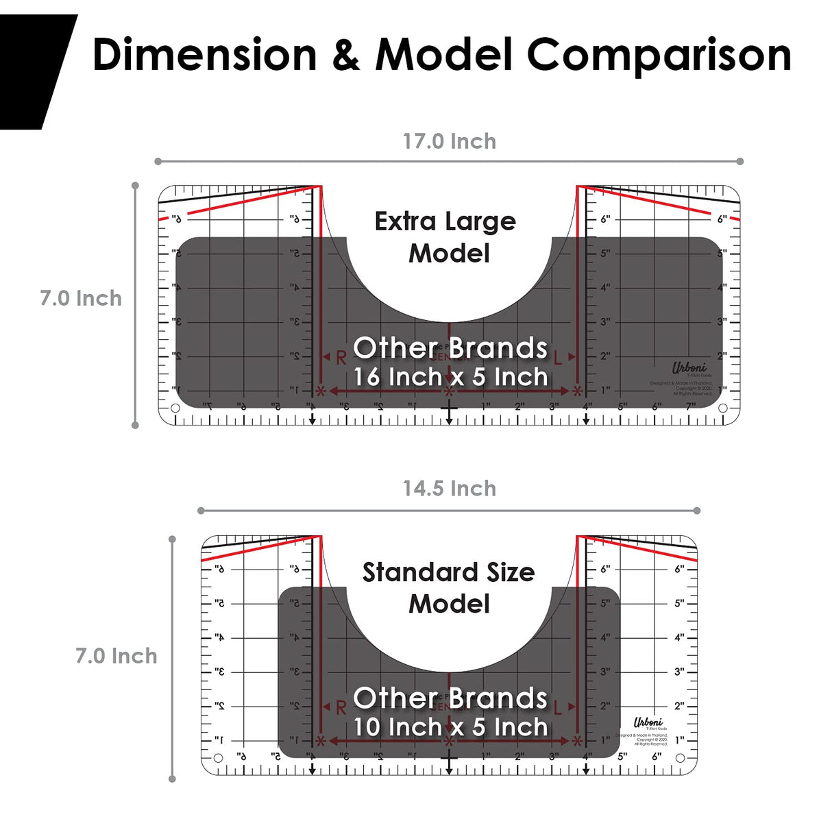 Standard Size - Tshirt Ruler Guide for Vinyl Alignment, T Shirt Rulers to Center Designs, T Shirt Ruler Alignment Tool Placement, Tshirt Guide Ruler Urboni