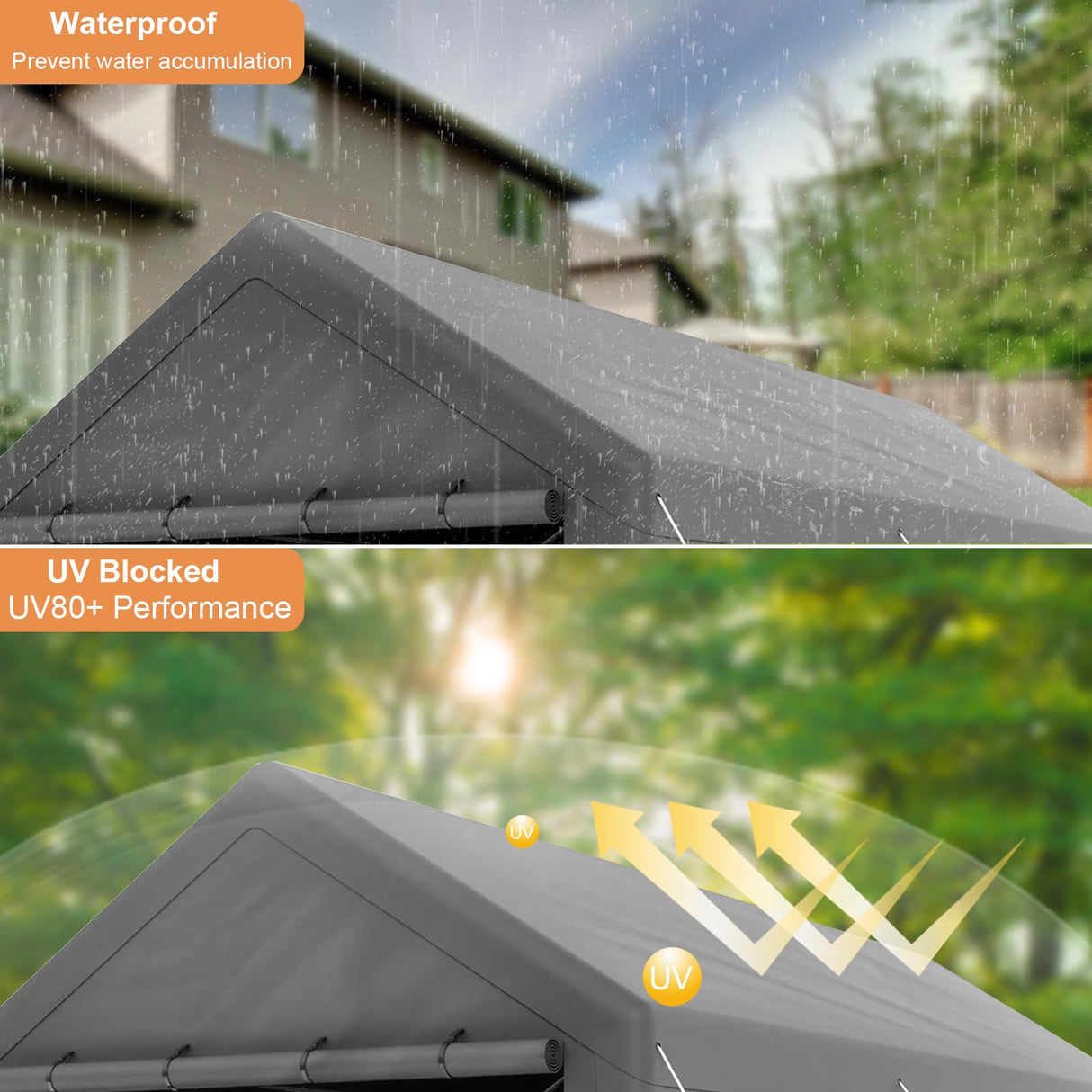 Outdoor Carport 10x20ft Heavy Duty Canopy Storage Shed,Portable Garage Party Tent,Portable Garage with Removable Sidewalls & Doors All-Season Tarp Generic