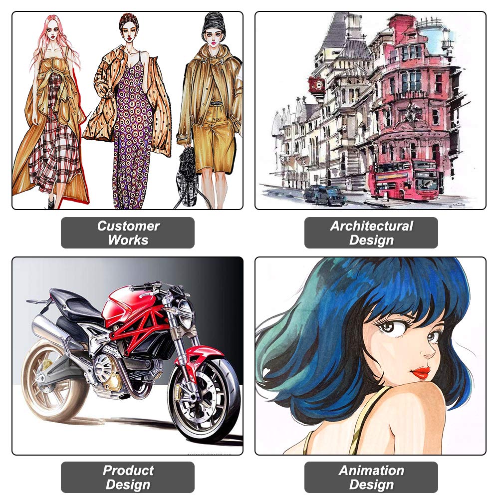 Shuttle Art Alcohol Marker Pad Bundle, Set of 101 Colors Dual Tip Alcohol Markers + 80 Sheets Marker Pad Shuttle Art