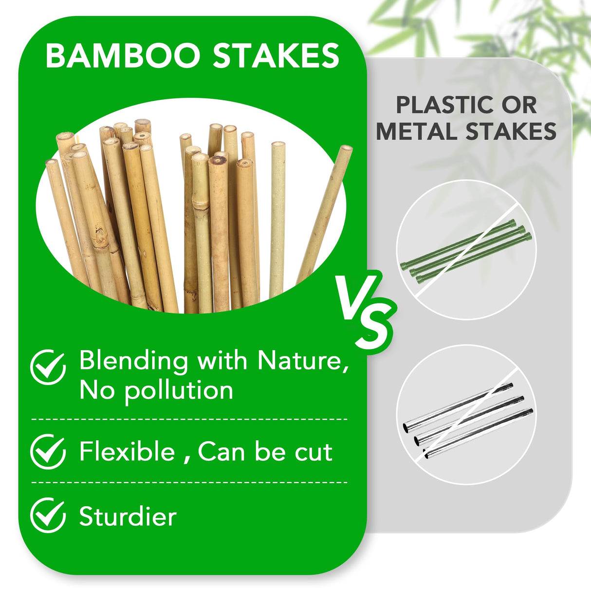 SWANGSA 55 Pack Bamboo Stakes for Plant 5 Feet, Bamboo Sticks for Garden Plant Support Stakes Poles for Tomatoes, Beans, Flowers, Trees, Indoor and SWANGSA