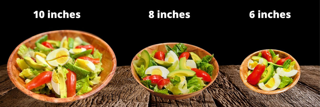 United Brands USA Wood Wooden Salad Bowl Set 6 (6 inches) United Brands USA