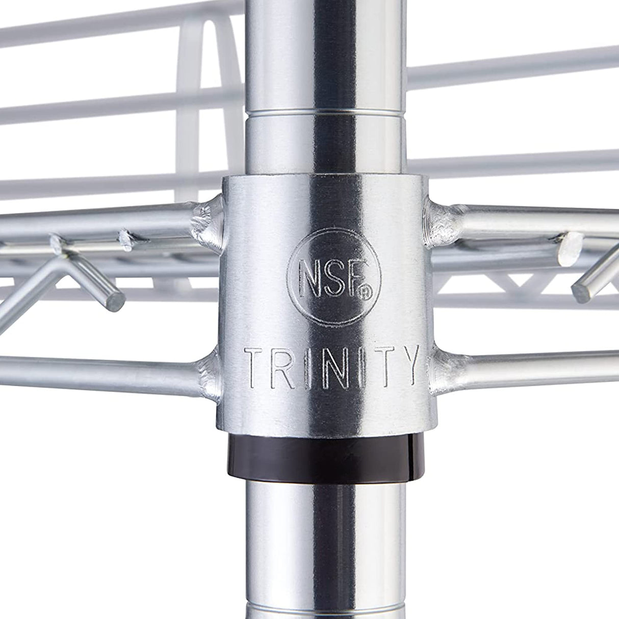 TRINITY EcoStorage Heavy Duty 6-Tier Adjustable Wire Shelving with Wheels and Backstands for Kitchen Organization, Garage Shelving, NSF Certified, TRINITY