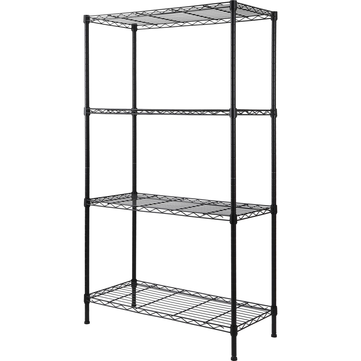 REGILLER 4-Wire Shelving Metal Storage Rack Adjustable Shelves,Standing Storage Shelf Units for Laundry Bathroom Kitchen Pantry Closet (Black,30L x REGILLER