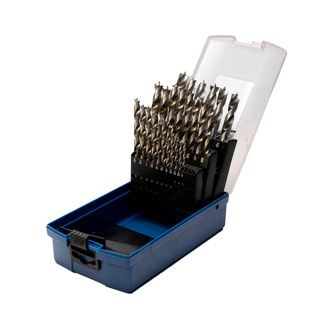 Century Drill & Tool 37280 25 Piece Fractional High Speed Steel Brad Point Wood Drill Bit Index Set, Set Includes 1/8” to ½" by 1/64ths Brad Point Century Drill & Tool
