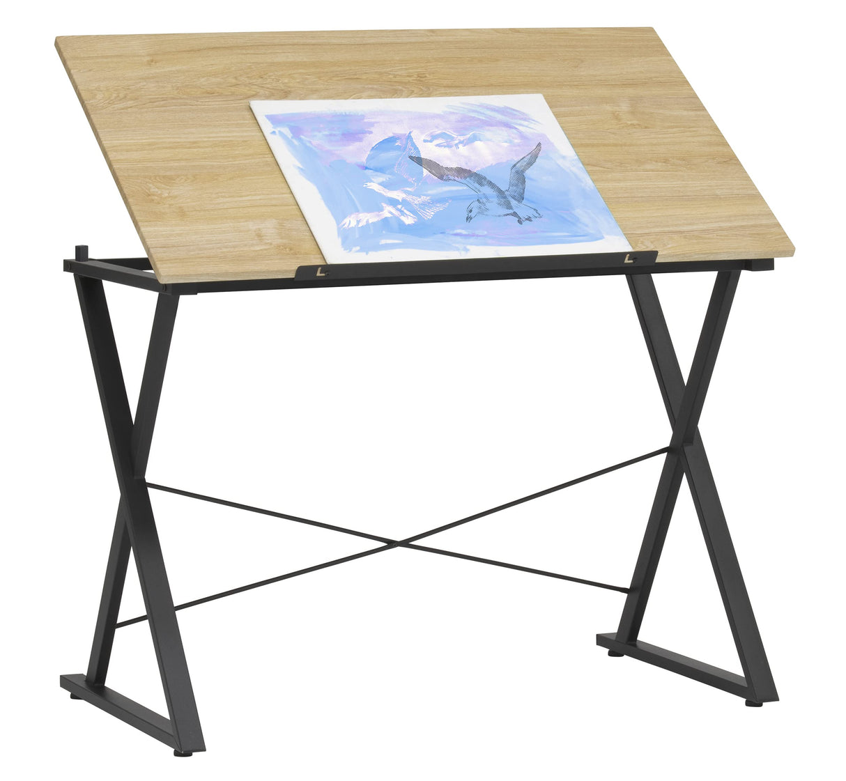 SD STUDIO DESIGNS Axiom II Drawing 42" Wide Adjustable Top Drafting Table, Graphite Black/Ashwood SD STUDIO DESIGNS
