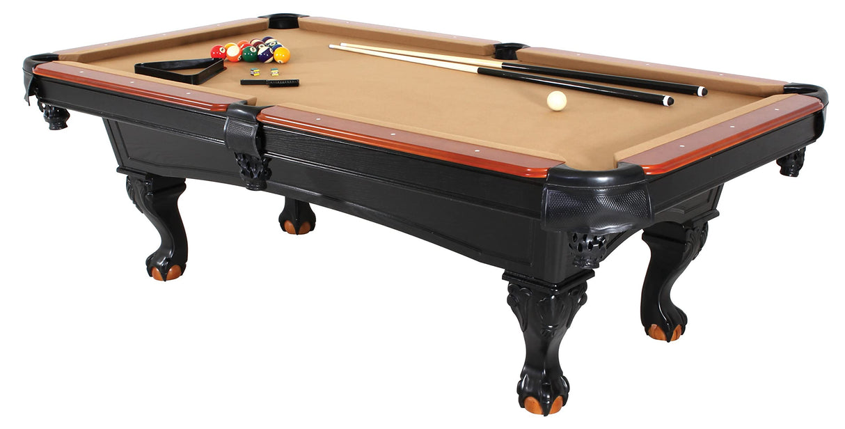Minnesota Fats 8' Covington Billiard Table with Carved Solid-Wood Legs and Antiqued Wood Finish Minnesota Fats