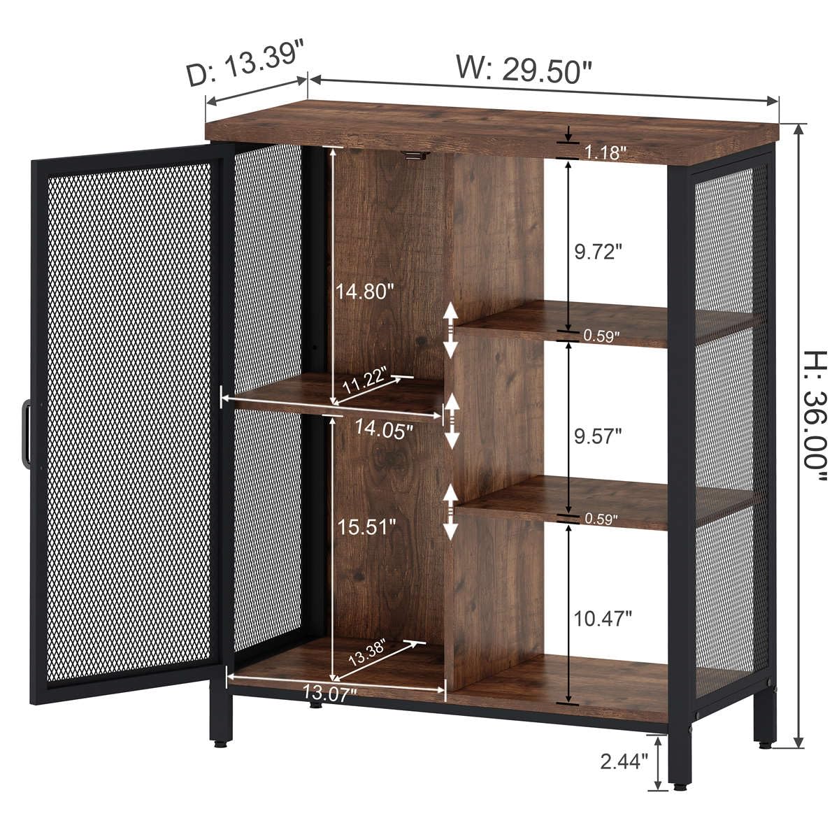 Farmhouse Coffee Bar Cabinet by BON AUGURE – Rustic Oak Storage Sideboard for Kitchen and Dining Room BON AUGURE