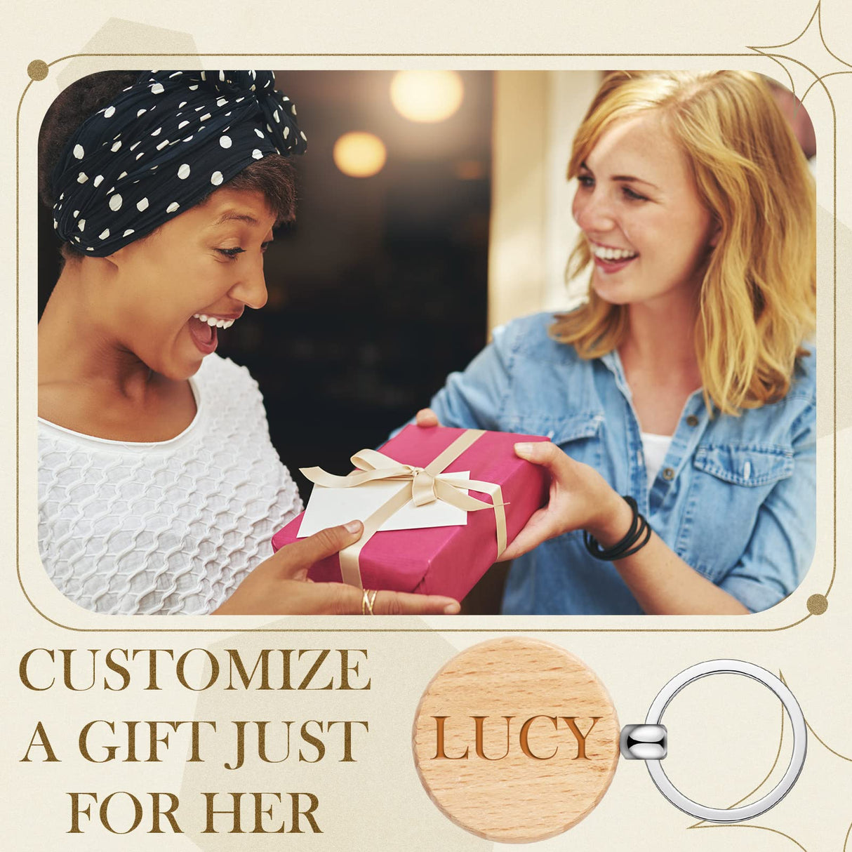 50 Pieces Wooden Keychain Blanks Laser Engraving Blanks Wood Blanks Key Chain Bulk Unfinished Wooden Key Ring Key Tag for DIY Gift Crafts (Round) Yinkin