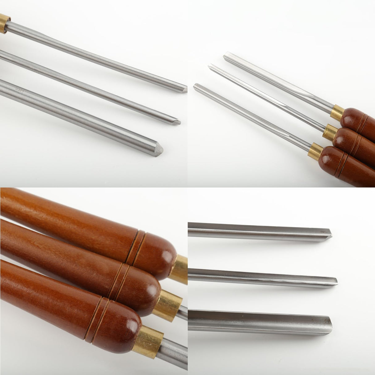 Chisel Sets,Turning Tool,3 Pieces HSS Bowl Gouge Lathe Chisel Set, Wood Turning Tools with Wooden Box, Woodworking Lathe Tools 3/8-Inches, 5/8-Inches UiiLo