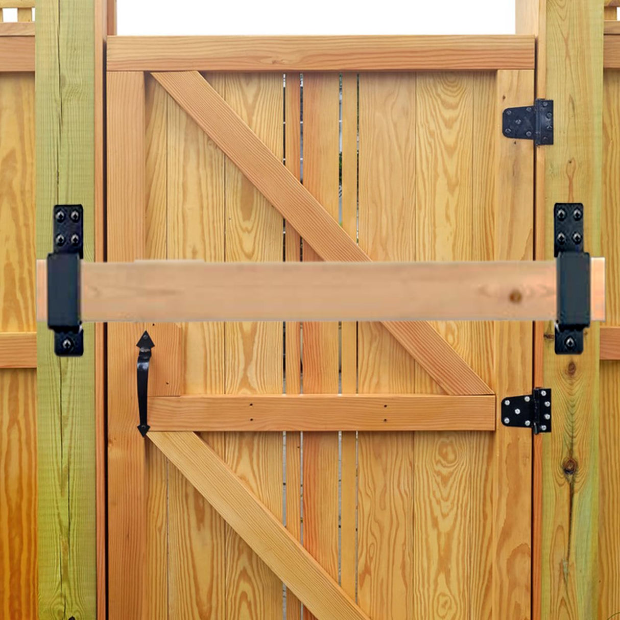 4 Pcs Door Barricade Brackets, Door Metal Bar Bracket for 2X4 Lumber Door Brace Security Bar as Home, Barn, Shed, Garage, Gate Security Door Tefola