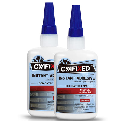 Professional Grade Cyanoacrylate Super Glue by CYAFIXED, Medium Viscosity CA Glue for Woodworking, 4 oz. Value Pack - Instant Adhesive for