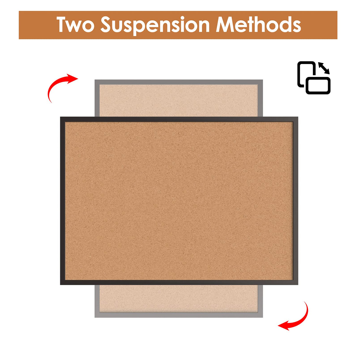 Board2by Cork Board Bulletin Board 36 x 48, Black Wood Framed 4x3 Corkboard, Office Board for Wall Cork, Large Wall Mounted Notice Pin Board with 18 Board2by