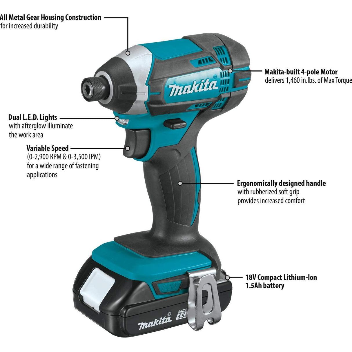 Makita CT225SYX 18V LXT® Lithium-Ion Compact Cordless 2-Pc. Combo Kit (1.5Ah) Makita