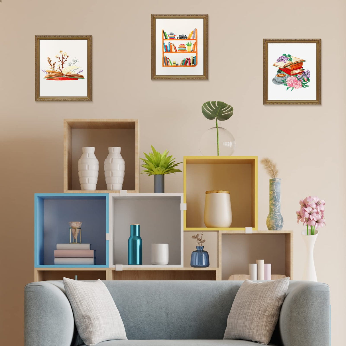 4 Set Embroidery Kit for Beginners Adults Cross Stitch Embroidery Kit for Book Lovers DIY Needlepoint Kit with Book Patterns, Instructions, Unittype