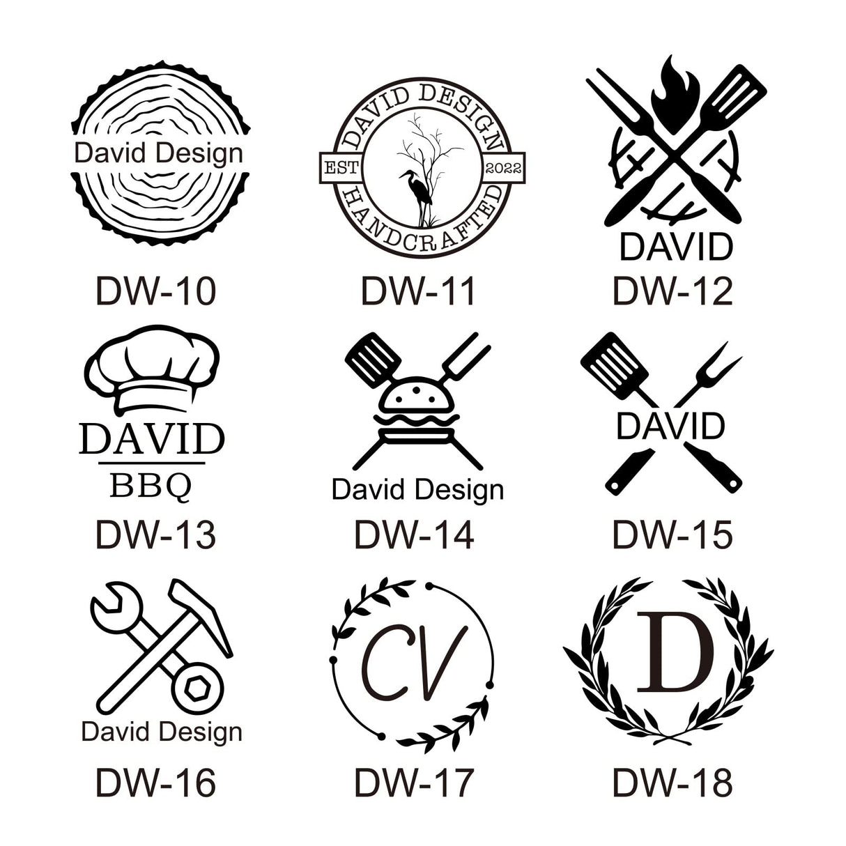 Personalised Deironply Wood Branding Iron - Custom Brass Stamp with Handle for Unique Crafting Deironply