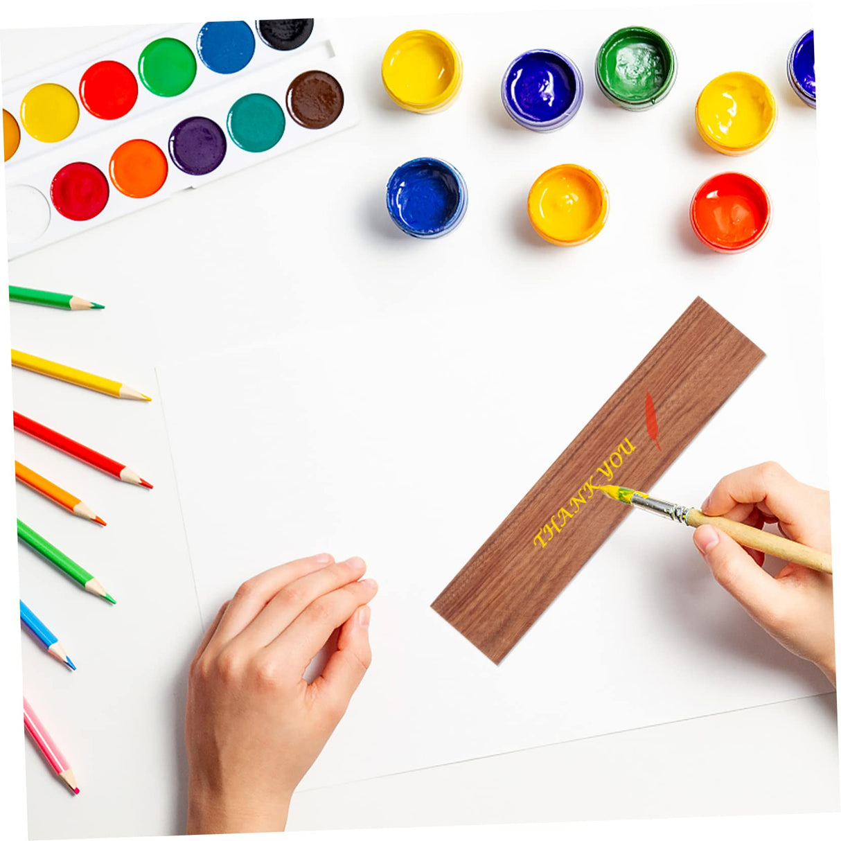 TEHAUX 1 6pcs Wooden Blank Bookmark Unfinished Wood Bookmarks DIY Wooden Craft Bookmark Wood Blank Bookmark Shapes Wood Sign Unfinished Wood Cutouts TEHAUX