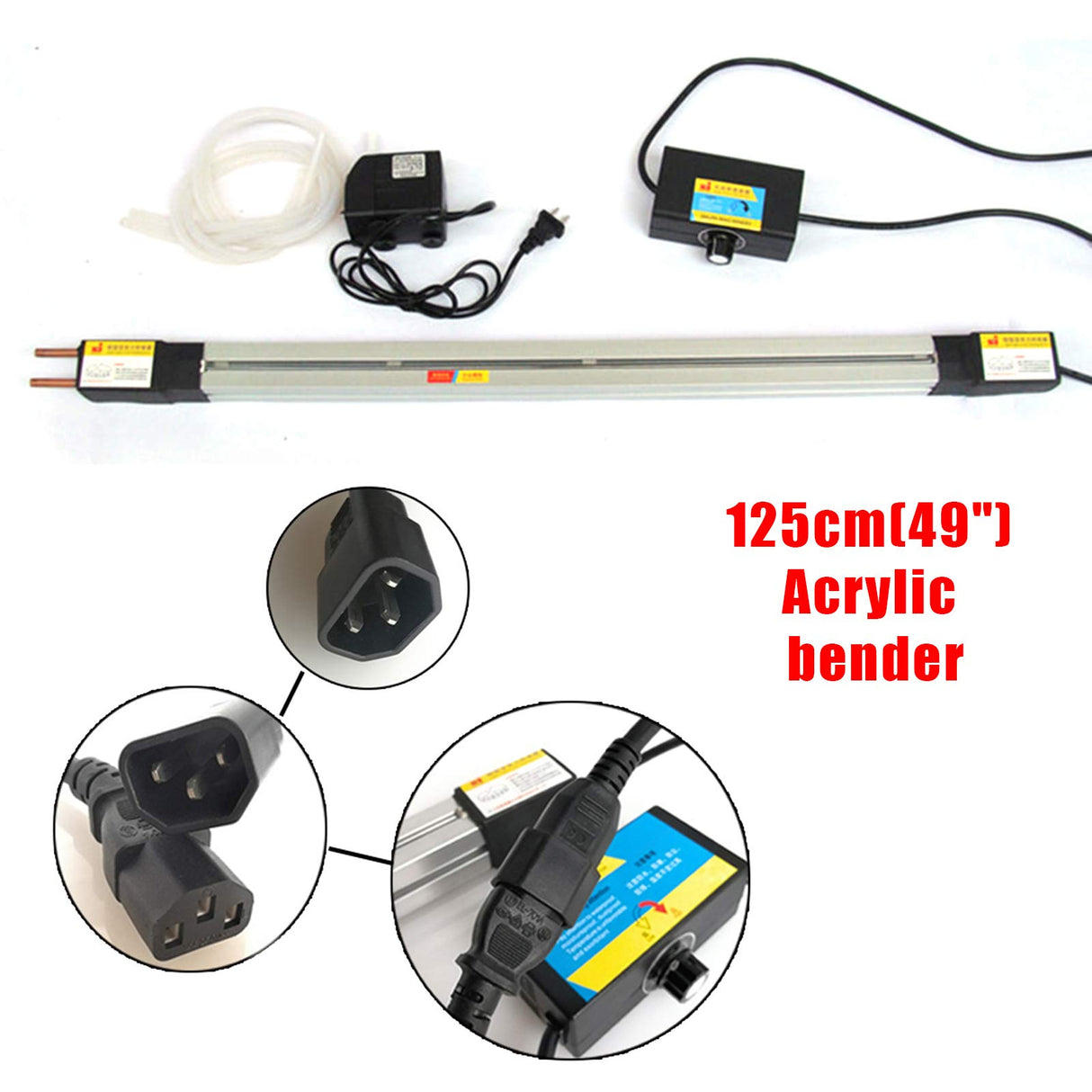JINHZIXIU 48in Acrylic Plastic PVC Bending Machine 125cmHeater Hot Heating Bender Manual Hot Heating Bender Tool Bending Thickness 1-6mm 110V 1500W JINHZIXIU