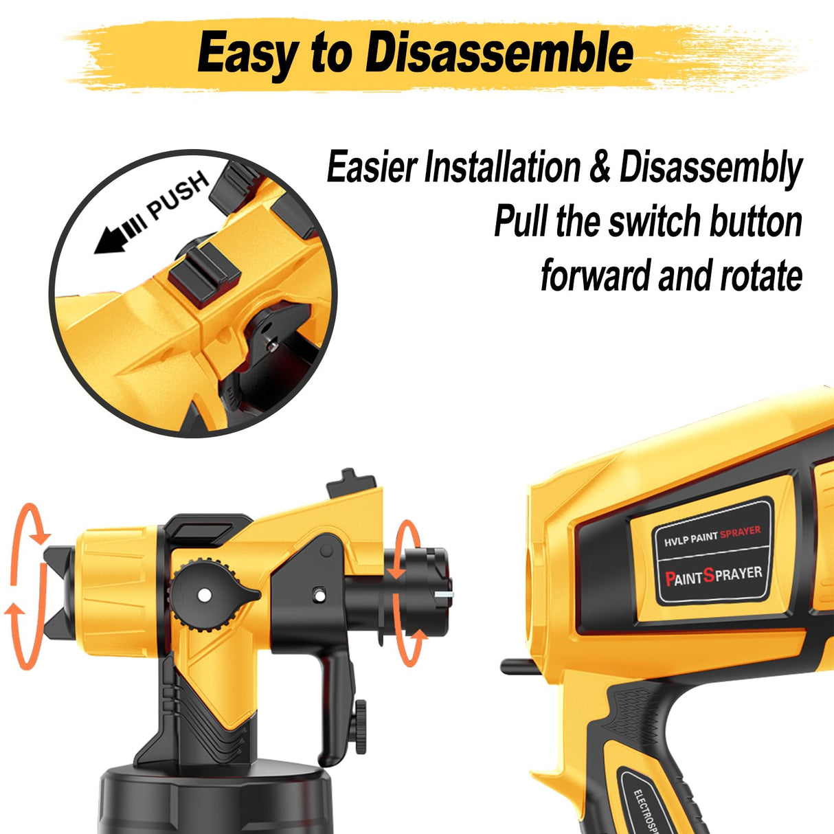 Paint-Sprayer-1000W-HVLP-High-Power-Electric-Spray-Paint-Gun 1400ml High Capacity Container 4 Nozzles and 3 Patterns Easy to Clean for Furniture Xavax