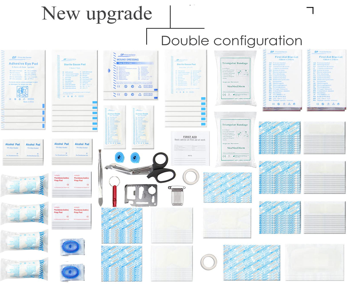 Compact First Aid Kit (228pcs) Designed for Family Emergency Care. Waterproof EVA Case and Bag is Ideal for The Car, Home, Boat, School, Camping, SHBC