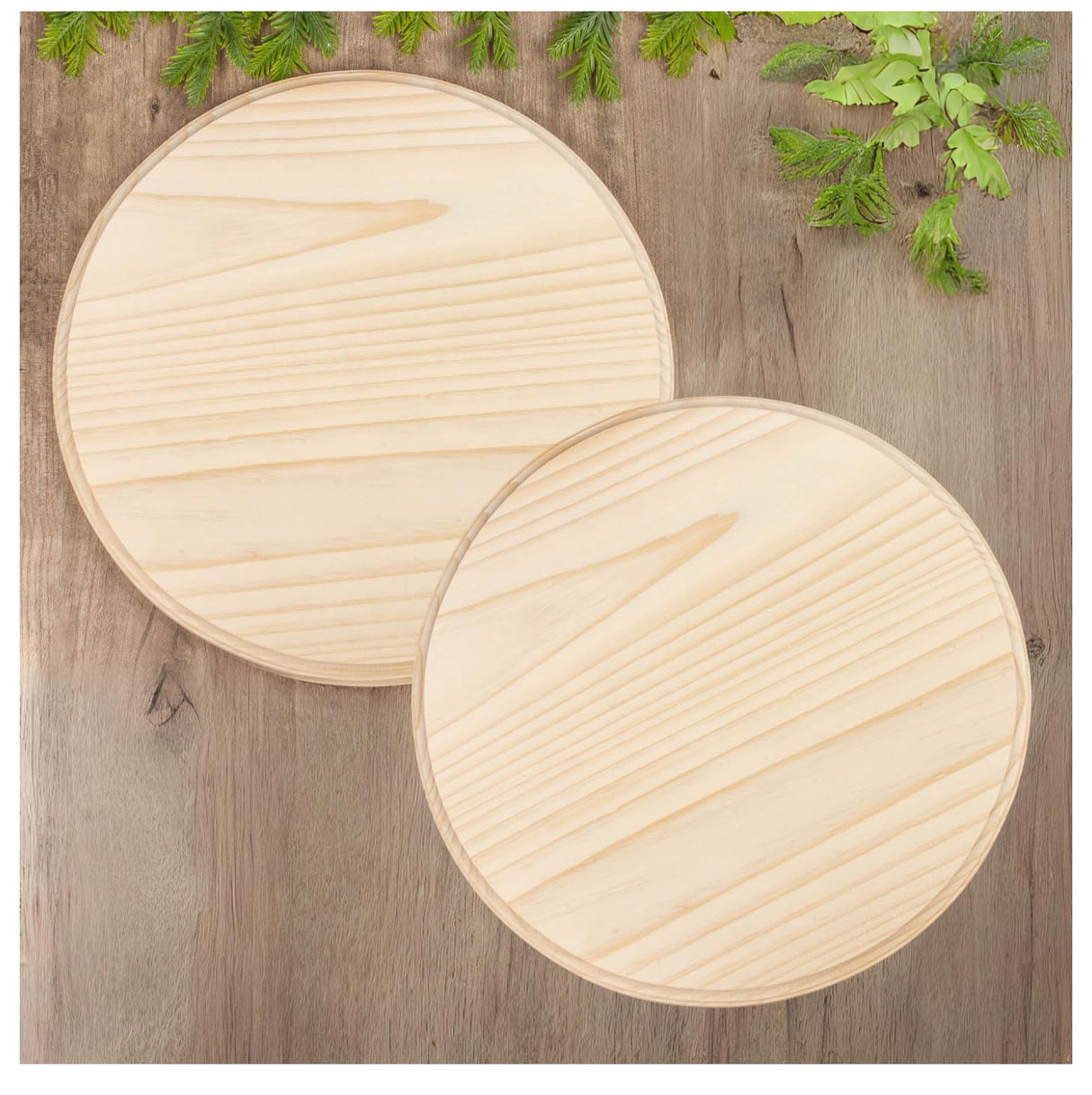 Factory Direct Craft Unfinished Wood Beveled Edge Circle Plaques Set of 2 - Blank Wooden Circle Signs for DIY Crafts and Projects (15 Inches Factory Direct Craft
