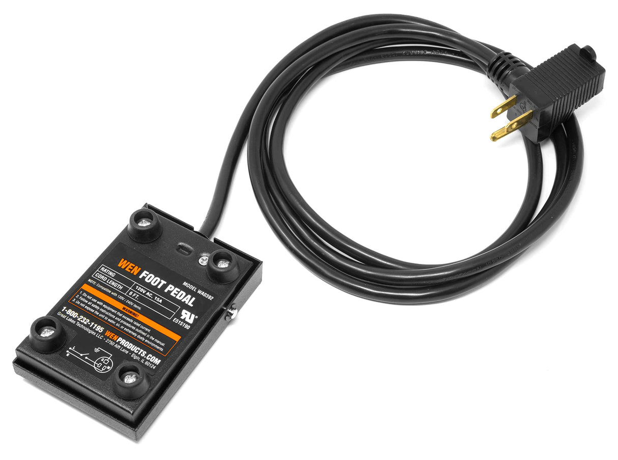 WEN WA0392 120V 15-Amp Momentary Power Foot Pedal Switch for Woodworking WEN