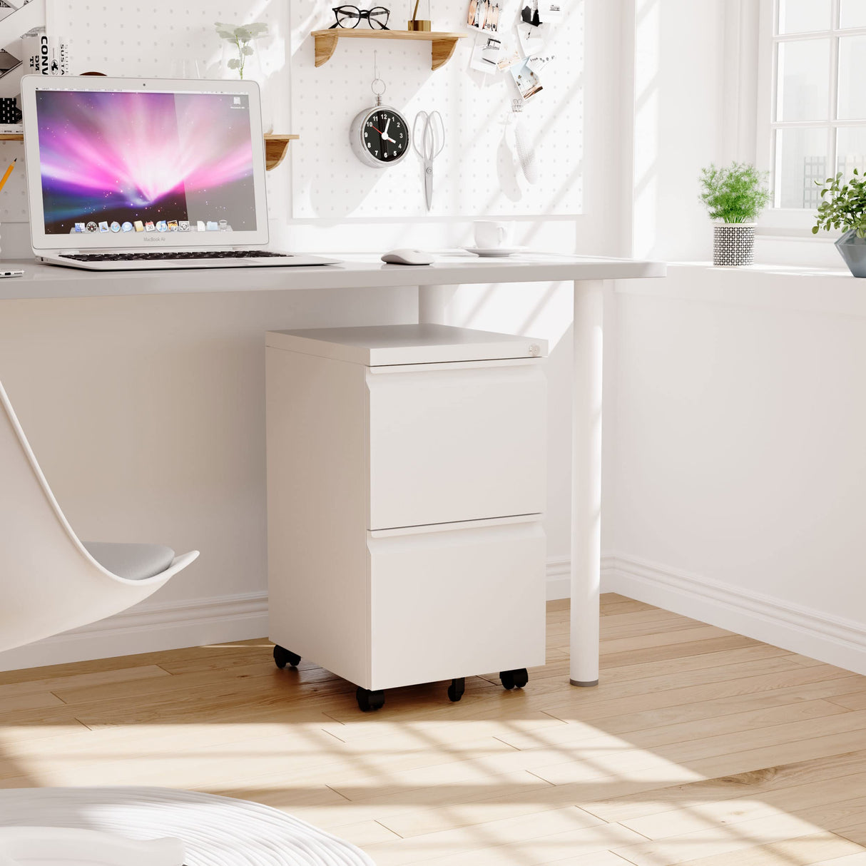 LISSIMO Metal File Cabinets with 2 Drawer,Under Desk Locking File Cabinet for Legal Letter Files, Office Storage Cabinet with Wheels Assembly LISSIMO