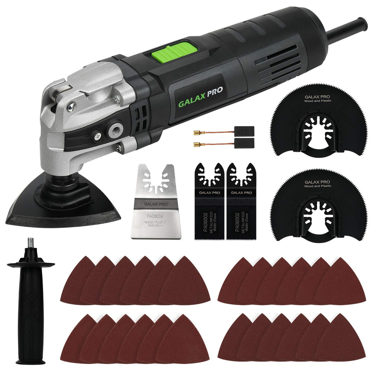 GALAX PRO 3.5A 6 Variable Speed Oscillating Multi Tool Kit with Quick Clamp System Change and 30pcs Accessories, Oscillating Angle:4° for Cutting, GALAX PRO