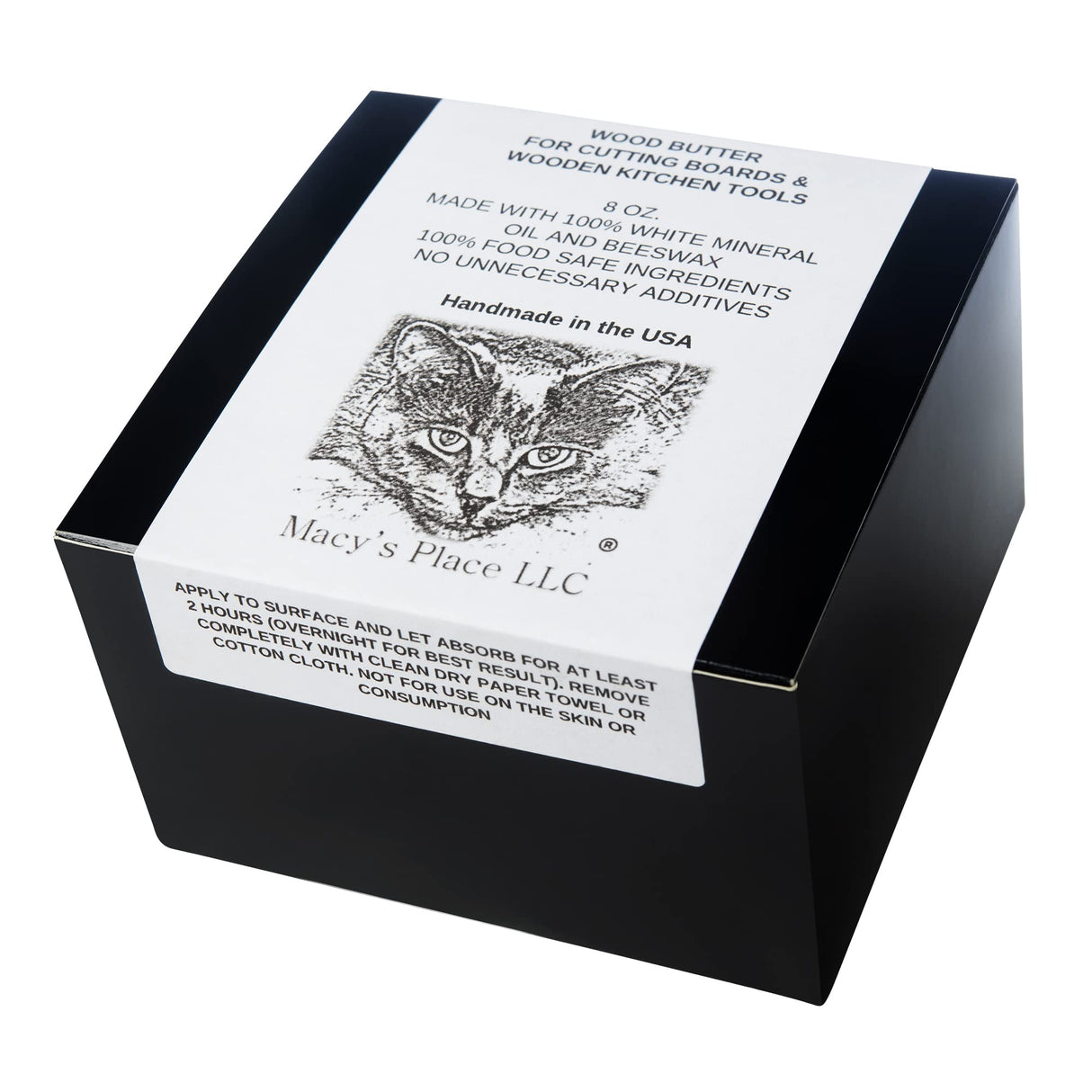 Wood Butter Cutting Board Wax - 8 oz - Conditioner for Butcher Block and Wooden Kitchen Tools. Macy;s Place Food Grade Mineral Oil and Beeswax for Macy's Place